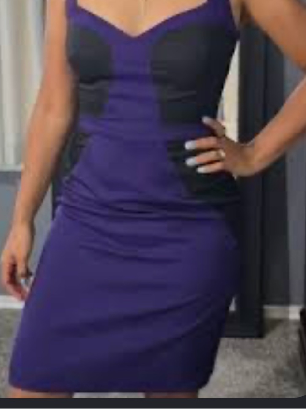 Cenia New York Purple and Black Colorblock Sheath Dress size 8